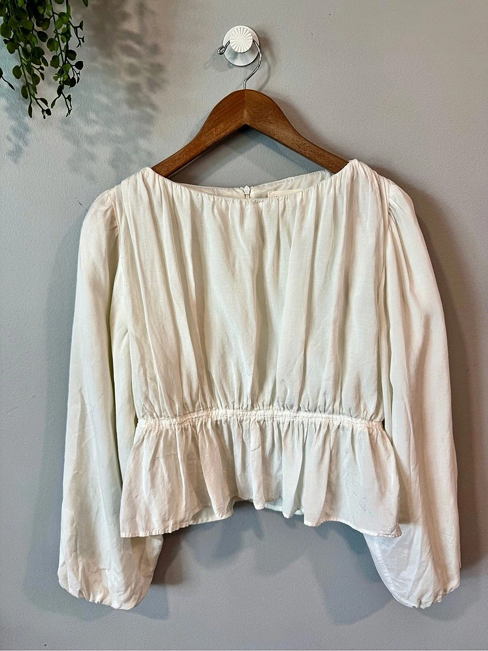 bohme Linen Blend Peplum Blouse